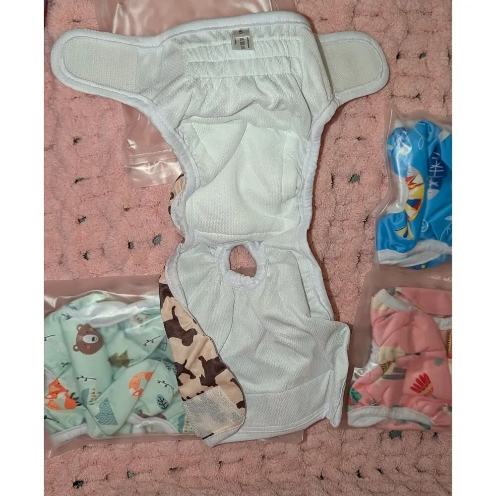 vecomfy Dog Diapers Female for Small Dogs (4 Pack) Washable Reusable Leakproof